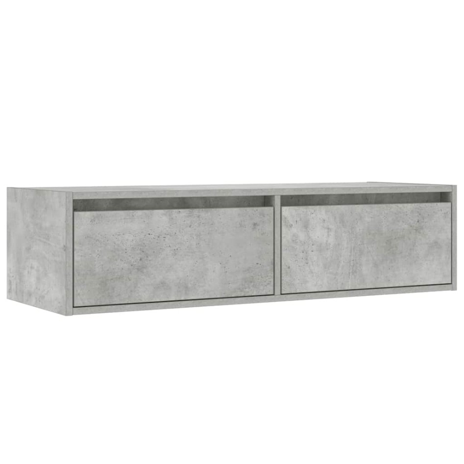 Mueble de TV con luces LED gris hormigón 100X35,5x25