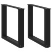 Patas de mesa de centro forma U 2uds acero negro 50x(42-43) cm