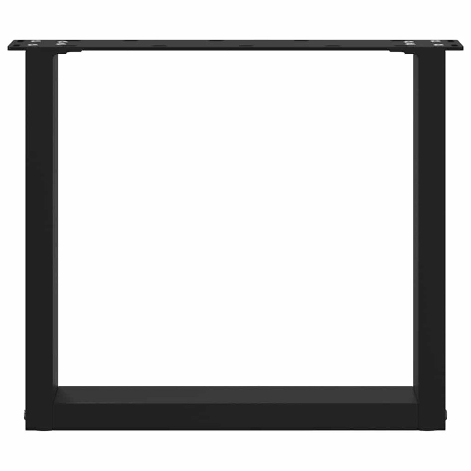 Patas de mesa de centro forma U 2uds acero negro 50x(42-43)