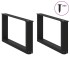 Patas de mesa de centro forma U 2uds acero negro 60x(30-31)