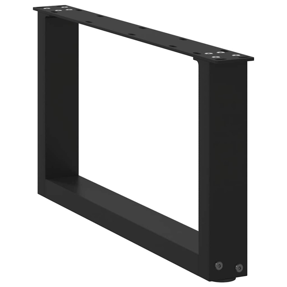 Patas de mesa de centro forma U 2uds acero negro 60x(30-31)