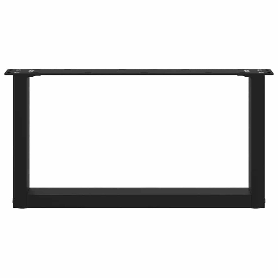 Patas de mesa de centro forma U 2uds acero negro 60x(30-31)