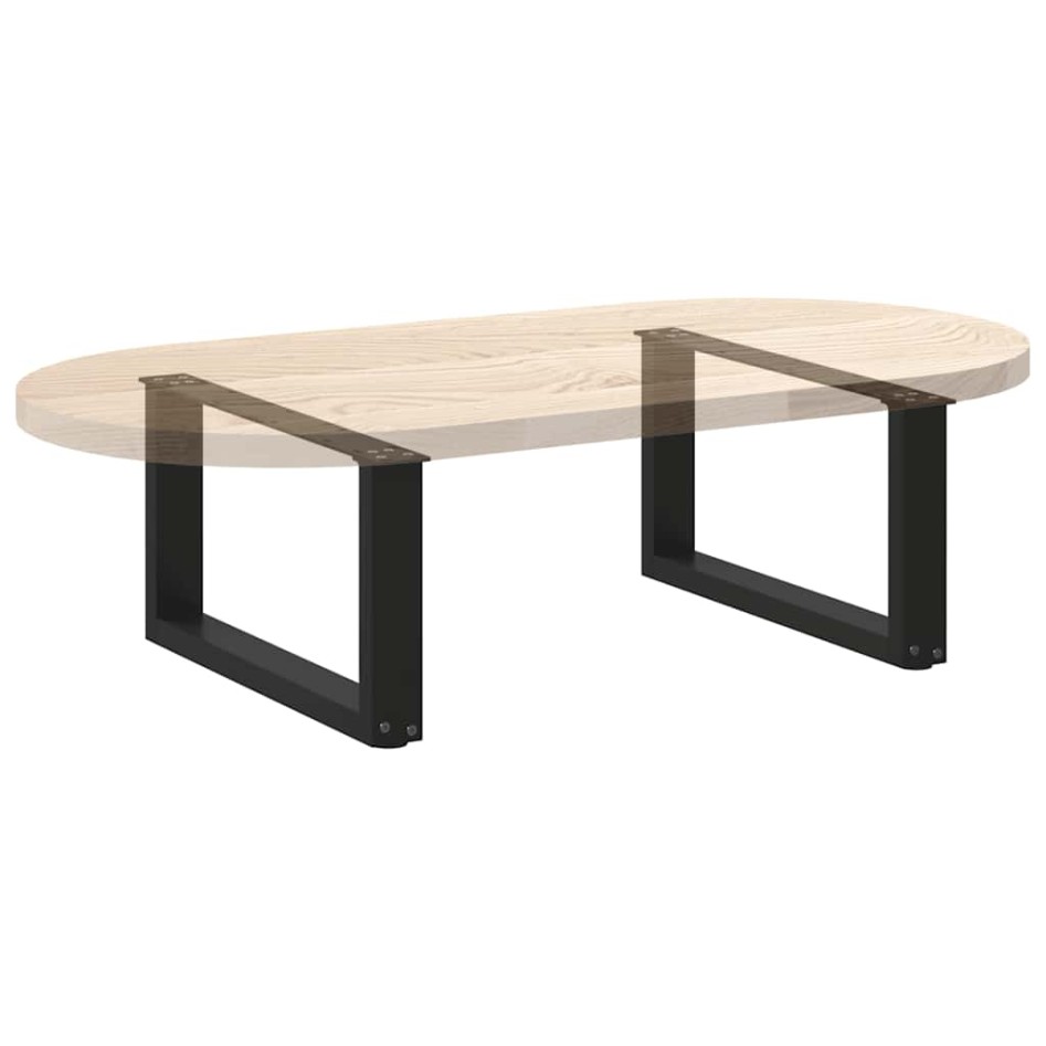 Patas de mesa de centro forma U 2uds acero negro 60x(30-31)