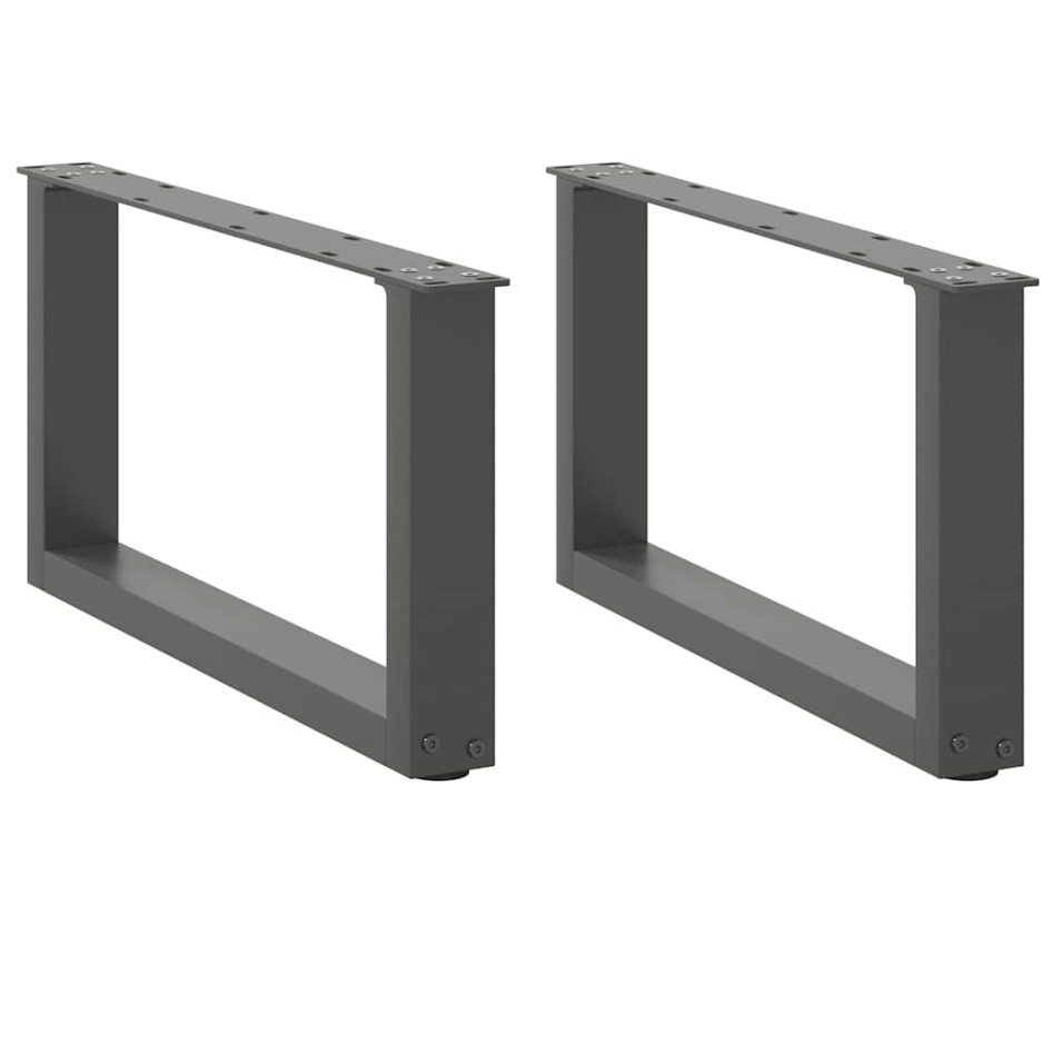 Patas de mesa centro forma U 2uds acero antracita 60x(30-31)