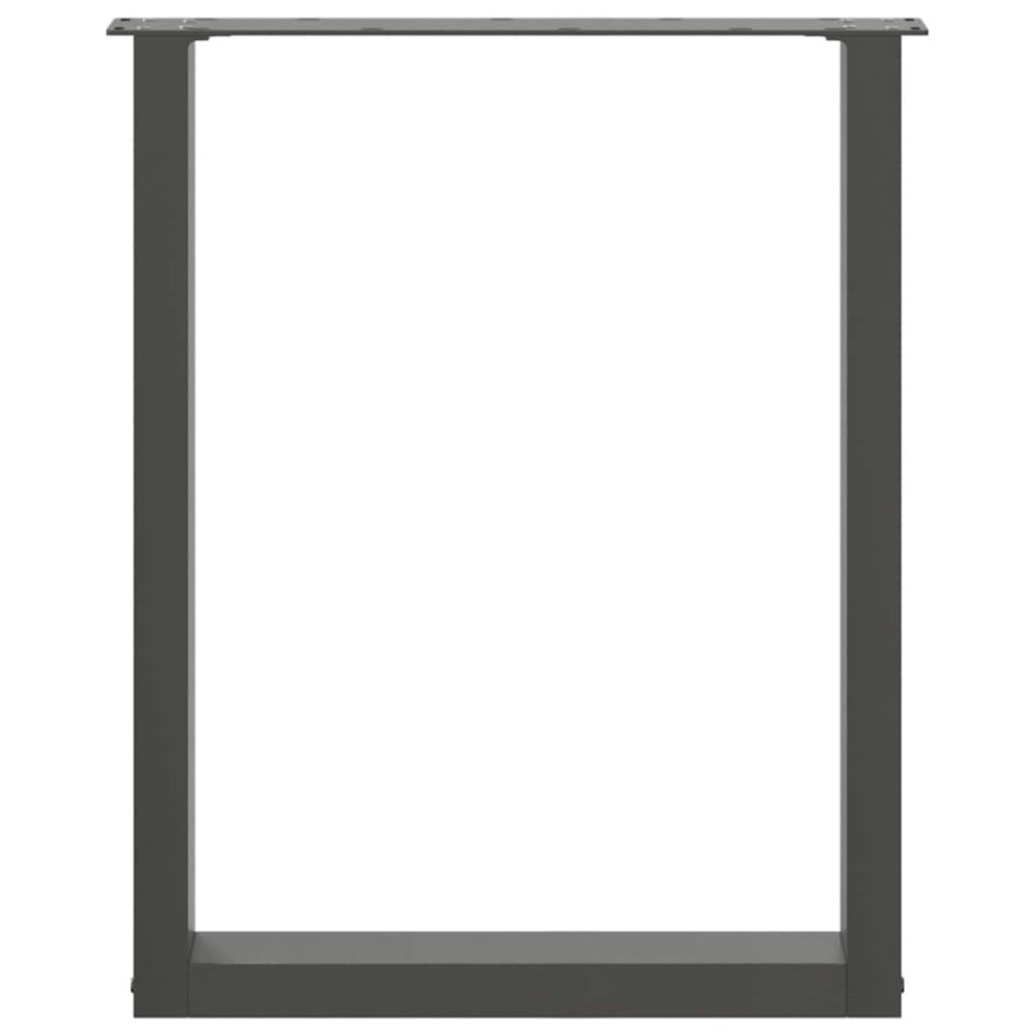 Patas mesa centro forma U 2uds antracita 60x(72-73)cm