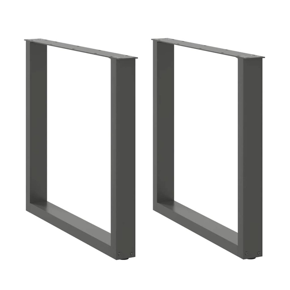 Patas para mesa comedor forma U 2uds antracita 90x(72-73)