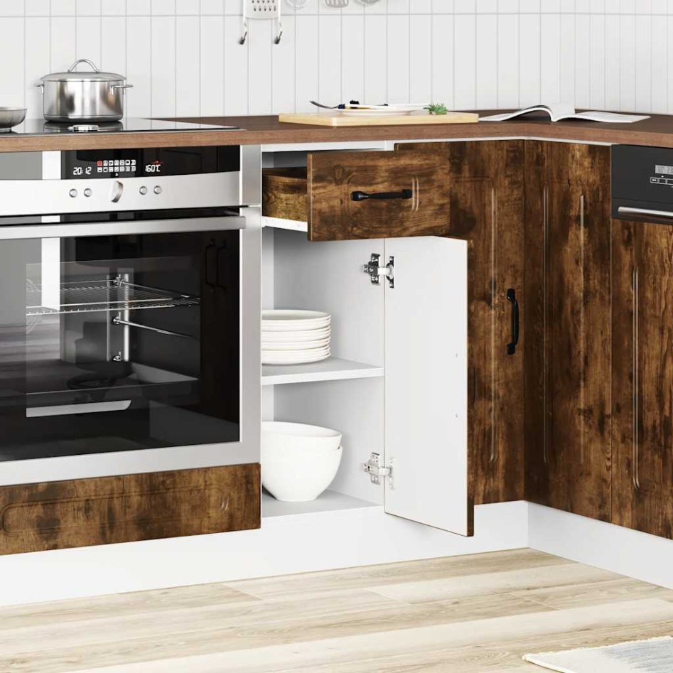 Mueble bajo de cocina Kalmar de madera ingeniería roble