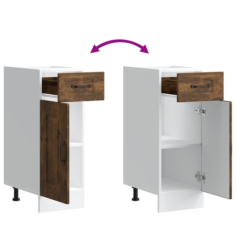 Mueble bajo de cocina Kalmar de madera ingeniería roble