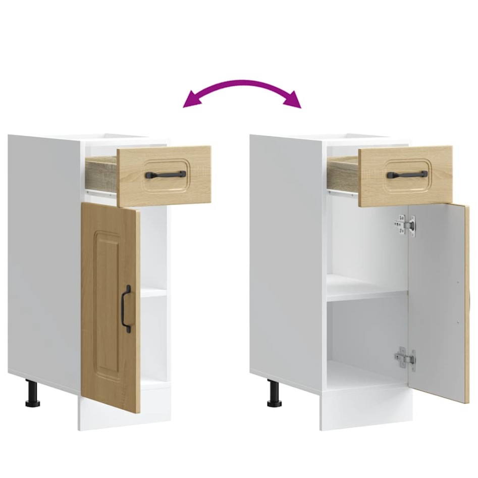 Mueble bajo de cocina Kalmar madera ingeniería de roble