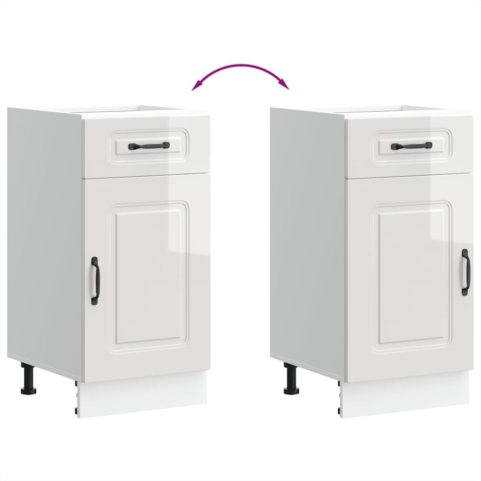 Mueble bajo cocina Kalmar madera ingeniería blanca alto