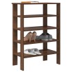 Zapatero madera contrachapada roble marrón 61x32x87,5 cm