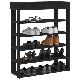 Mueble zapatero de madera de ingeniería negro 80x30x98