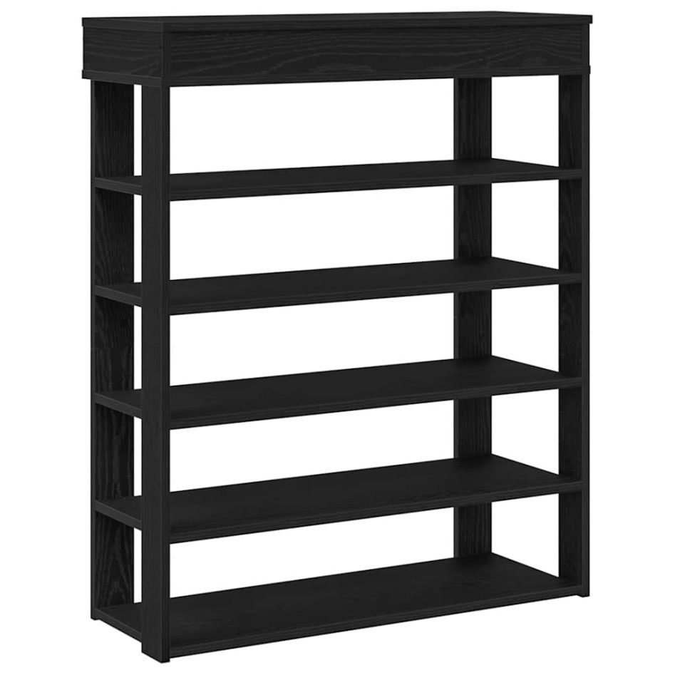 Mueble zapatero de madera de ingeniería negro 80x30x98