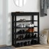 Mueble zapatero de madera de ingeniería negro 80x30x98