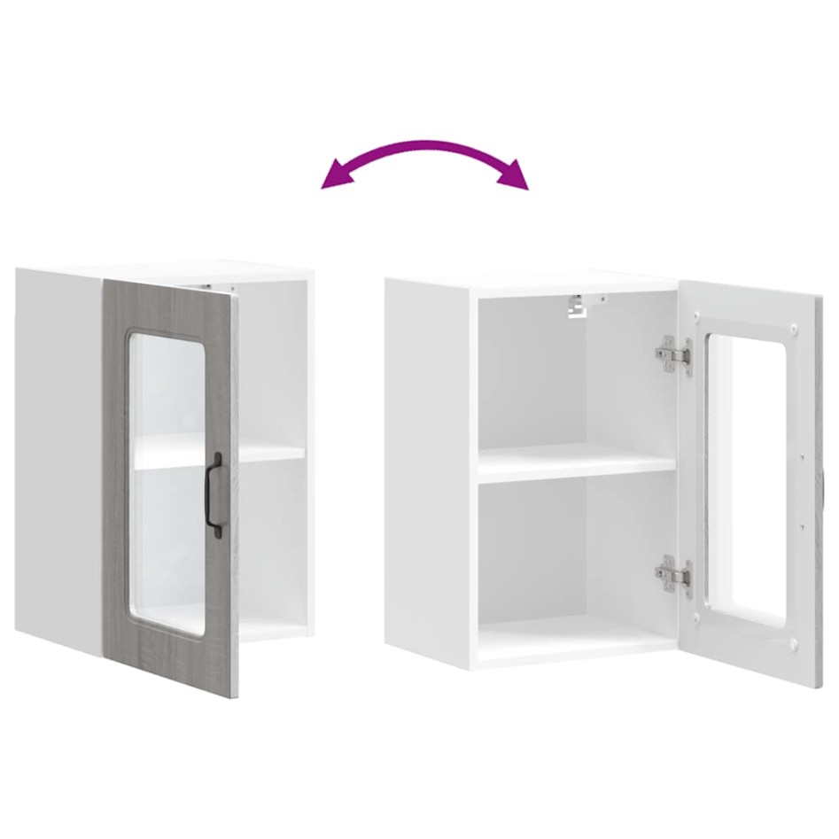 Armario pared cocina puerta de cristal Kalmar sonoma