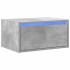 Mesita de noche de pared con luces LED gris
