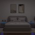 Mesitas de noche de pared con luces LED 2 unidades gris