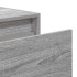 Mesitas de noche de pared con luces LED 2 unidades gris