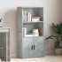 Estantería de madera de ingeniería gris hormigón 60x24x120