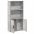 Estantería de madera de ingeniería gris hormigón 60x24x120
