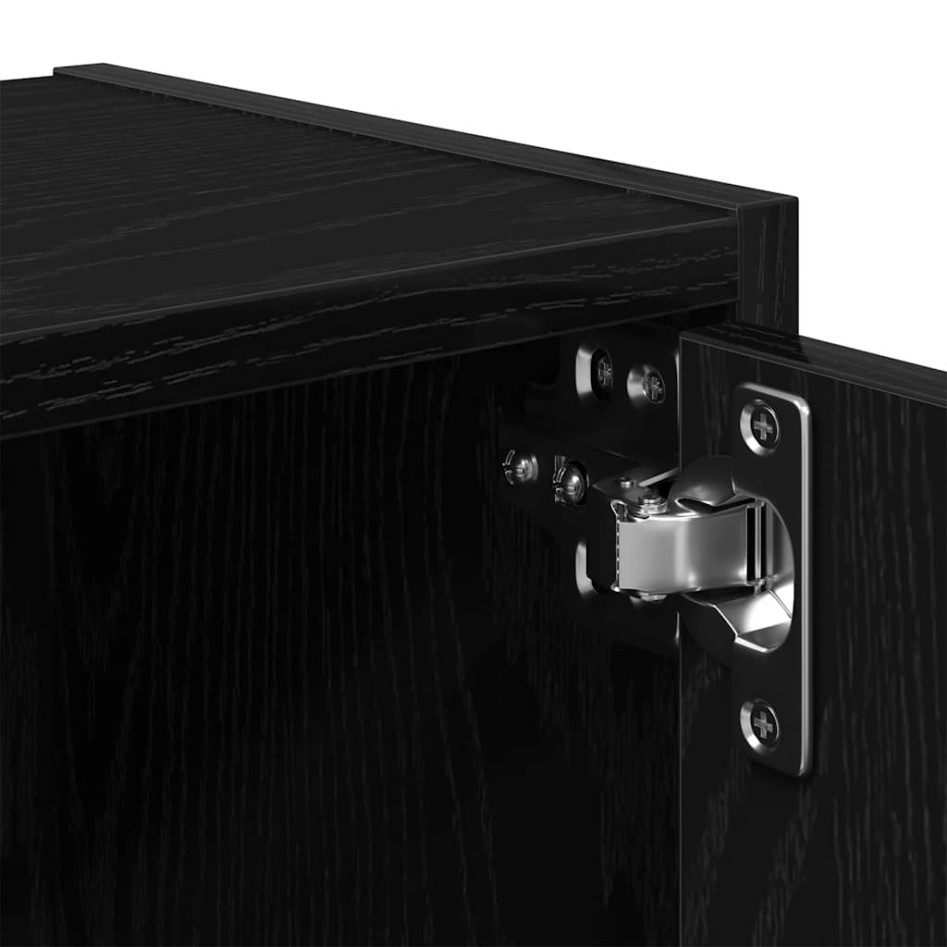 Librería de madera contrachapada roble negro 40x24x77