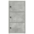 Estantería de madera de ingeniería gris hormigón 40x24x77