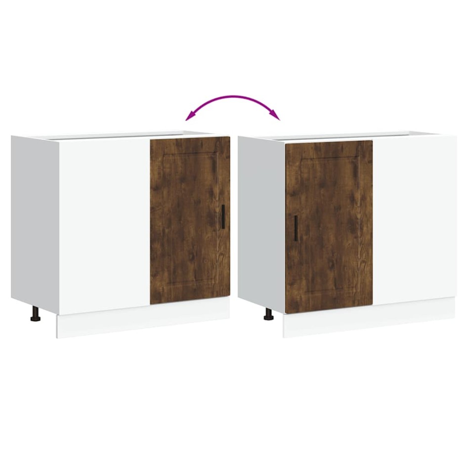 Mueble bajo de cocina porto roble ahumado madera