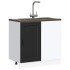 Mueble bajo de cocina Porto madera contrachapada