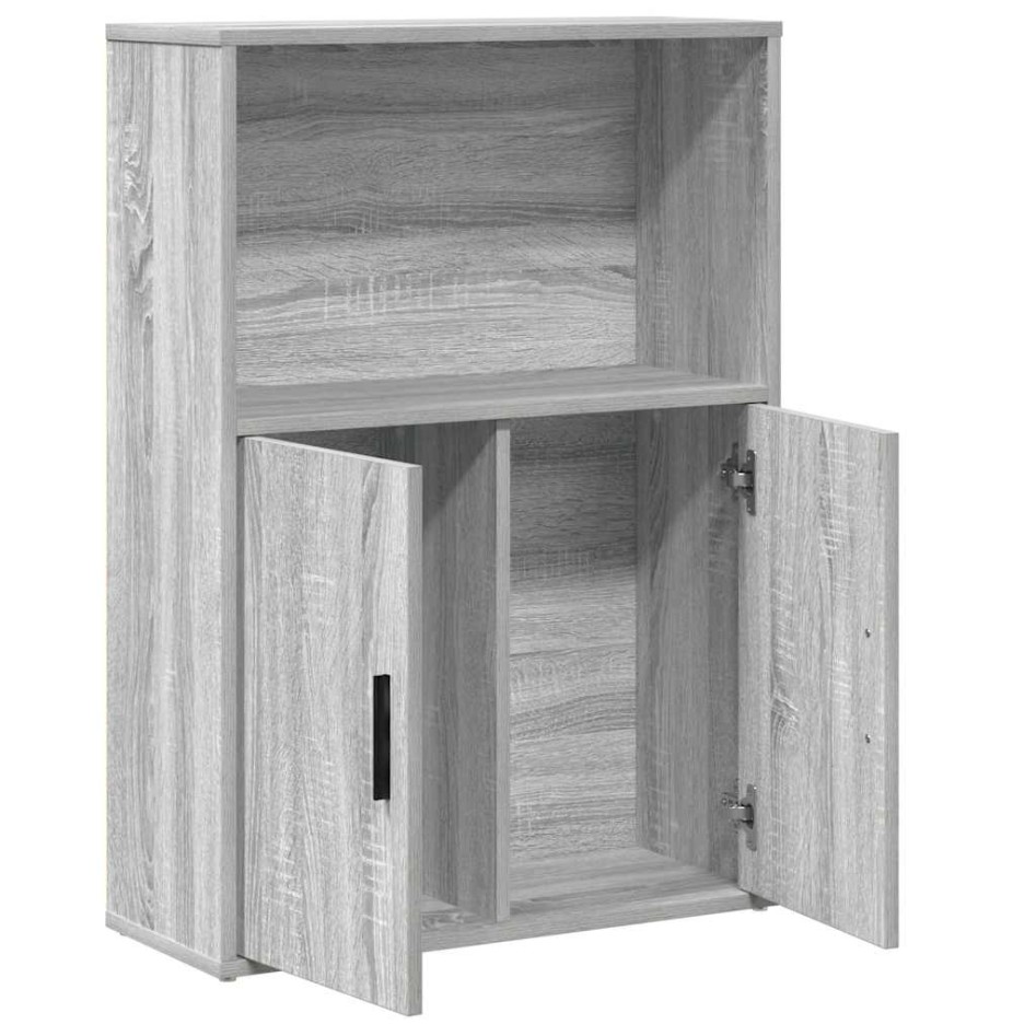 Estantería de madera de ingeniería gris sonoma 60x24x85