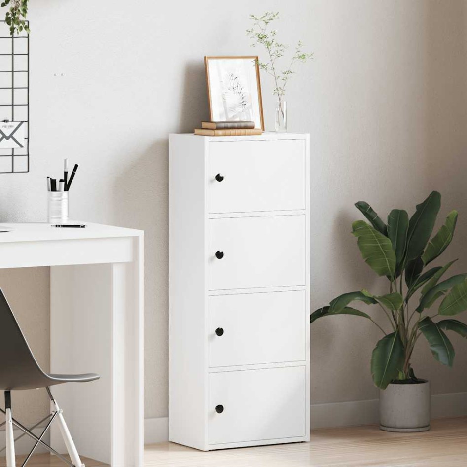 Estantería de madera de ingeniería blanca 40x24x102