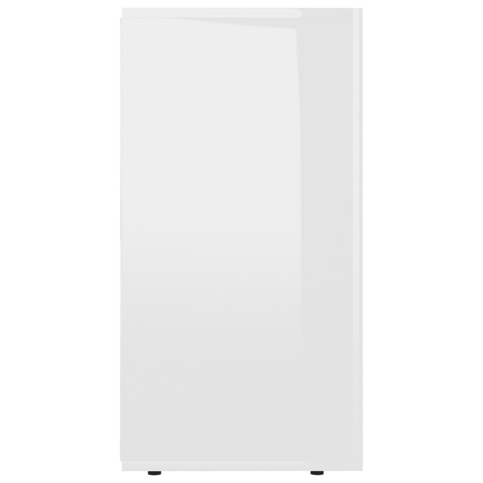 Aparador de madera de ingeniería gris brillante 120x36x69