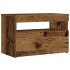 Mesilla de noche con luces LED madera vieja 60x35x40