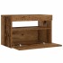 Mesilla de noche con luces LED madera vieja 60x35x40
