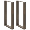 Patas de mesa centro forma U 2uds acero natural 60x(90-91) cm