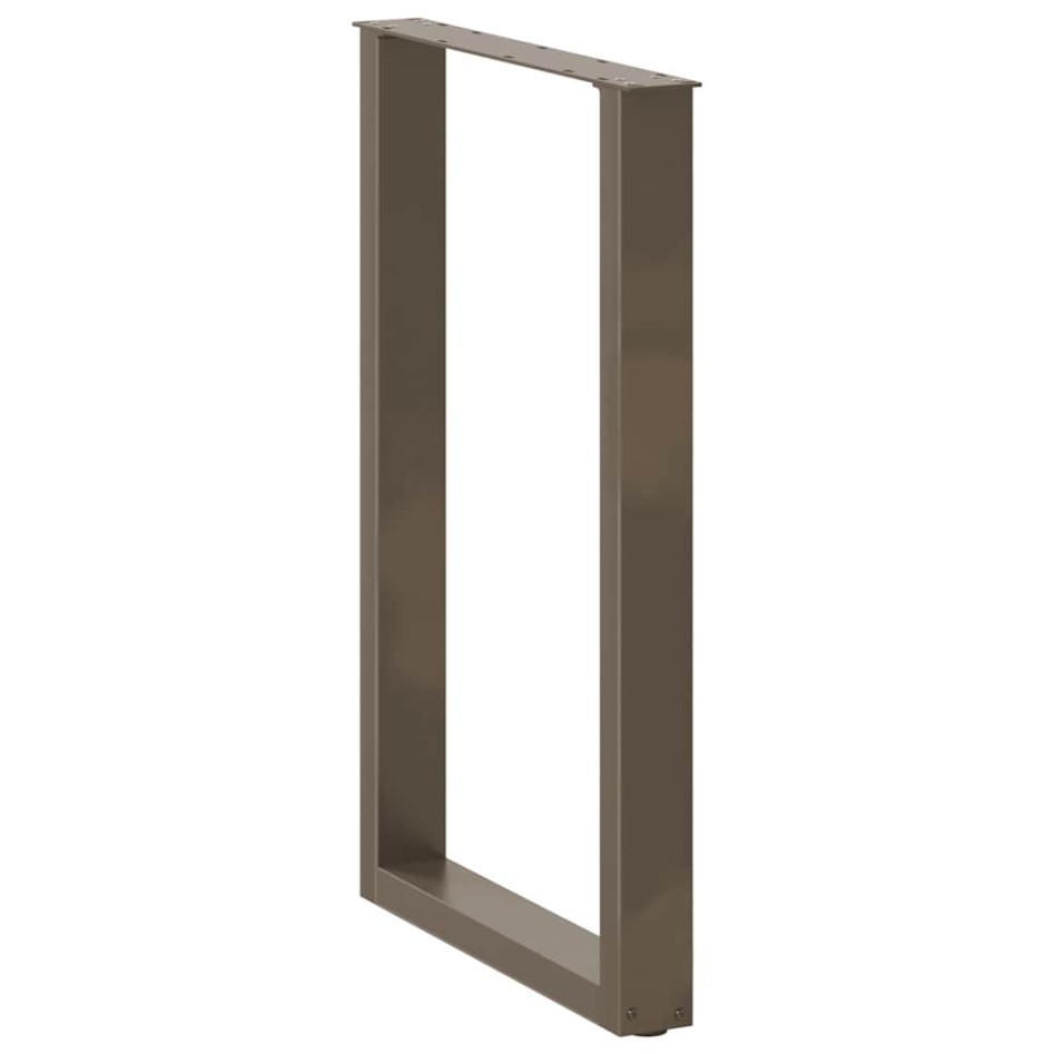 Patas de mesa centro forma U 2uds acero natural 60x(90-91)