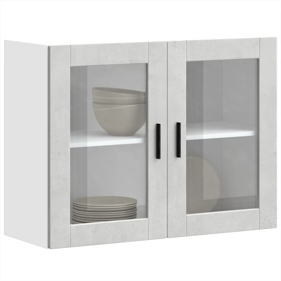 Armario de pared para cocina puerta cristal Porto gris