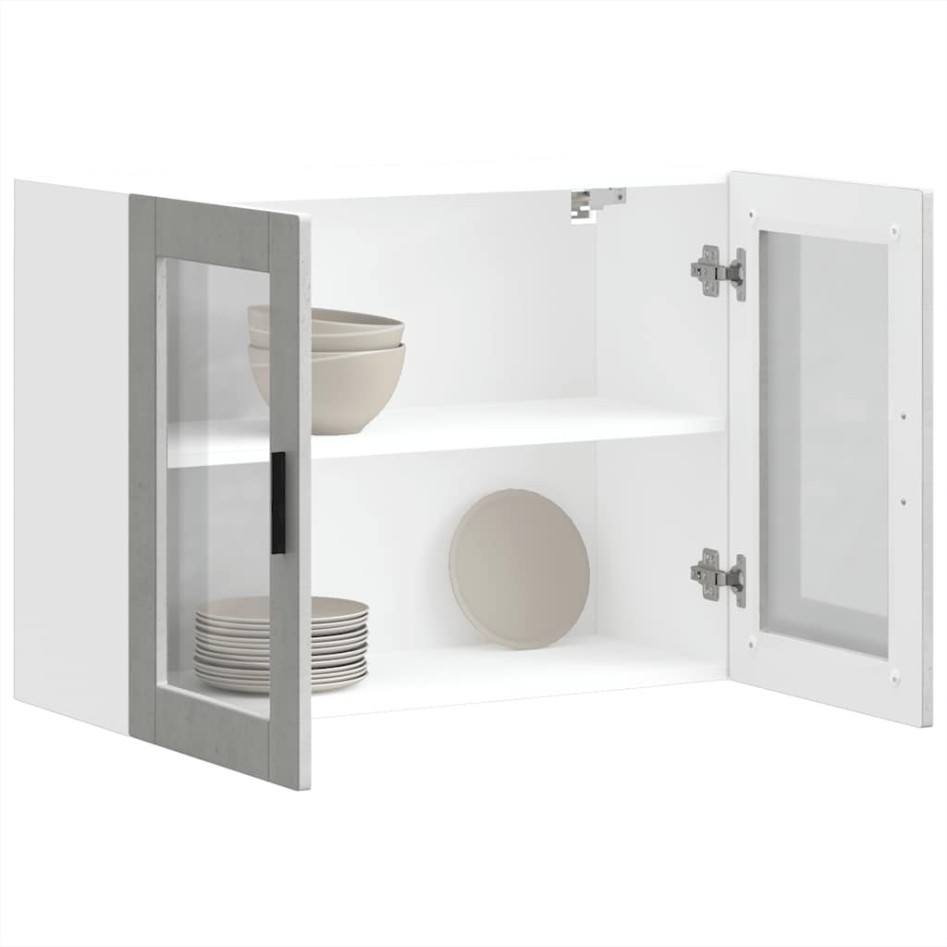 Armario de pared para cocina puerta cristal Porto gris
