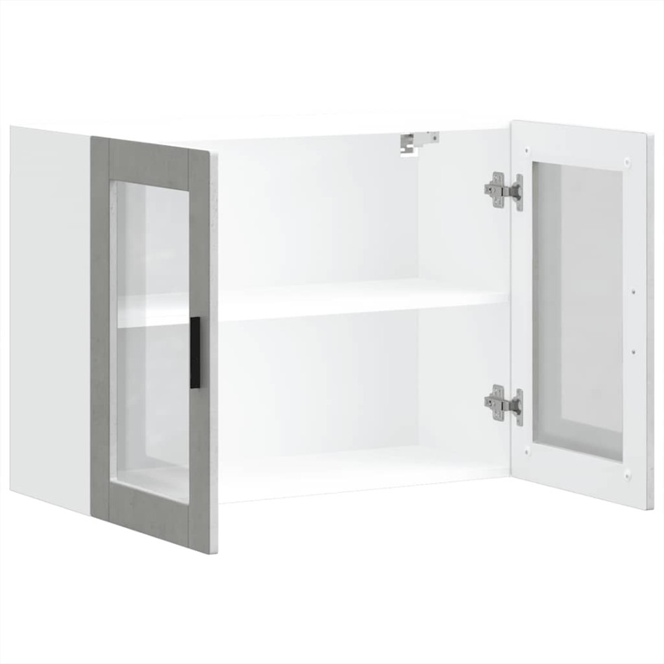 Armario de pared para cocina puerta cristal Porto gris