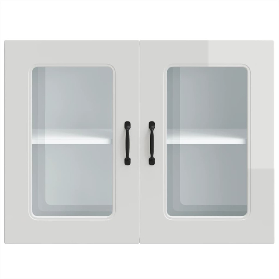 Armario pared cocina puerta cristal Kalmar blanca alto