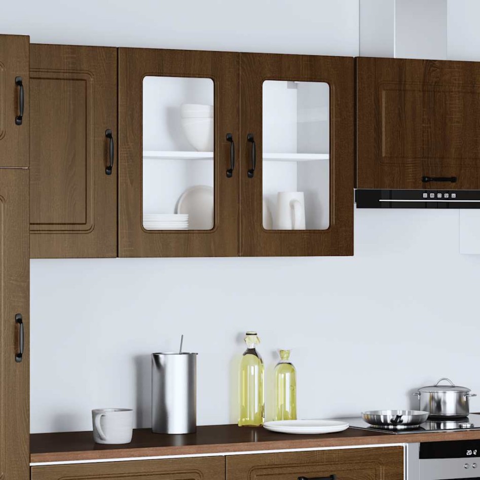 Armario pared cocina puerta de cristal Kalmar roble
