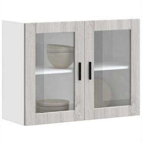 Armario de pared para cocina puerta cristal Porto gris