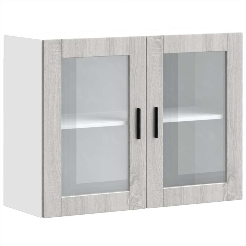Armario de pared para cocina puerta cristal Porto gris