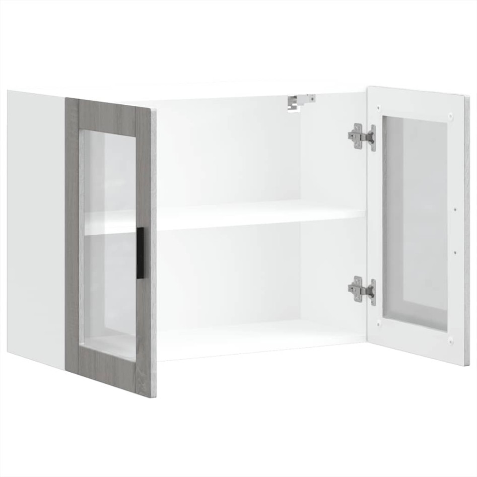 Armario de pared para cocina puerta cristal Porto gris