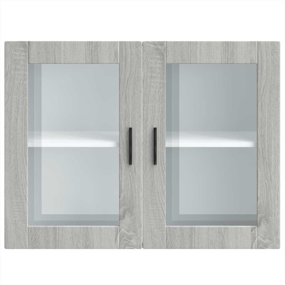Armario de pared para cocina puerta cristal Porto gris