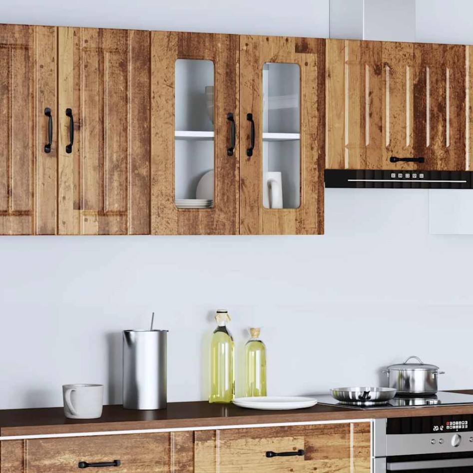 Armario pared cocina puerta de cristal Kalmar madera