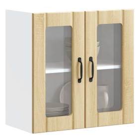 Armario pared cocina puerta de cristal Lucca roble