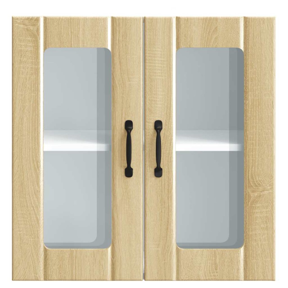 Armario pared cocina puerta de cristal Lucca roble