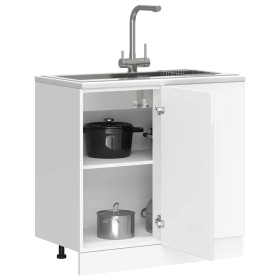 Mueble bajo cocina Kalmar madera ingeniería blanca alto