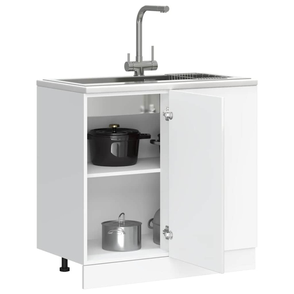 Mueble bajo cocina Kalmar madera ingeniería blanca alto