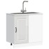 Mueble bajo cocina Kalmar madera ingeniería blanca alto